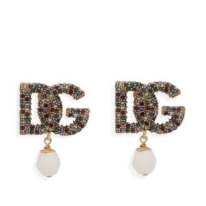 Dolce & Gabbana  logo-plaque pearl-detail earrings