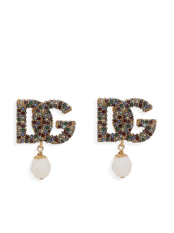 Dolce & Gabbana  logo-plaque pearl-detail earrings