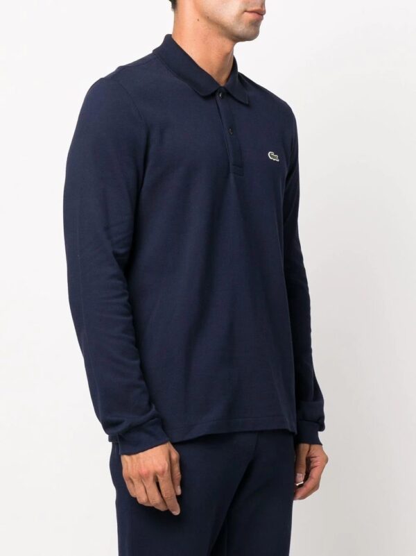 Lacoste  logo-patch long-sleeve polo shirt - Image 3