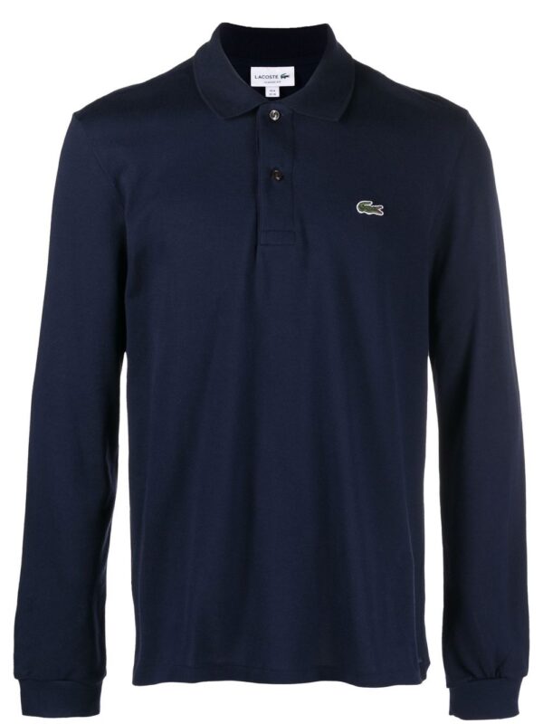 Lacoste  logo-patch long-sleeve polo shirt