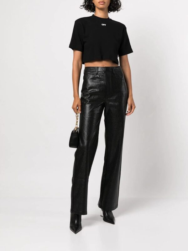 Off-White  cropped logo-print T-shirt - Image 2