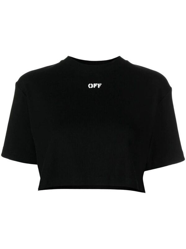 Off-White  cropped logo-print T-shirt