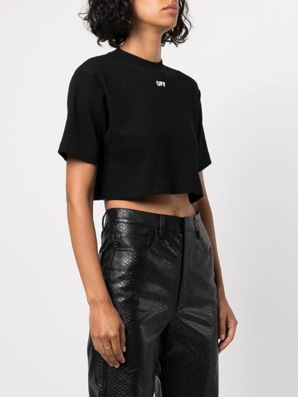 Off-White  cropped logo-print T-shirt - Image 3