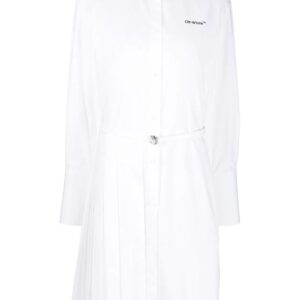 Off-White  asymmetric pleated shirt dress