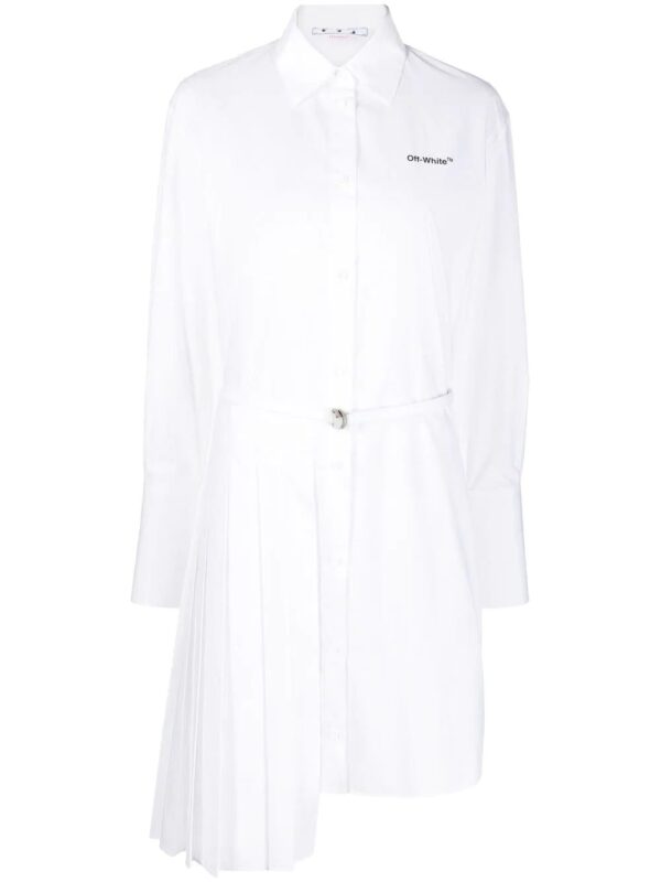 Off-White  asymmetric pleated shirt dress