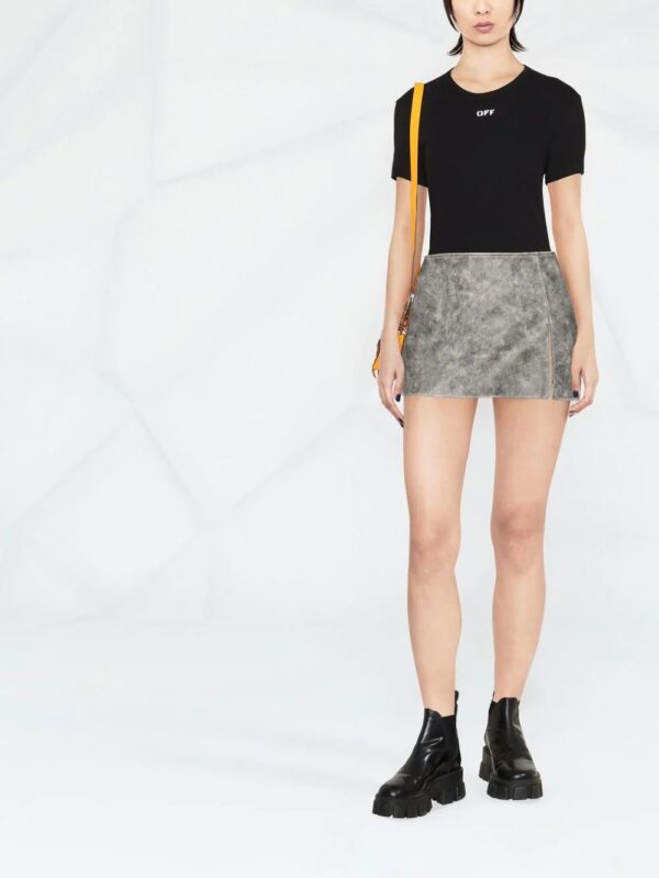 Off-White  logo-print ribbed T-shirt - Image 2