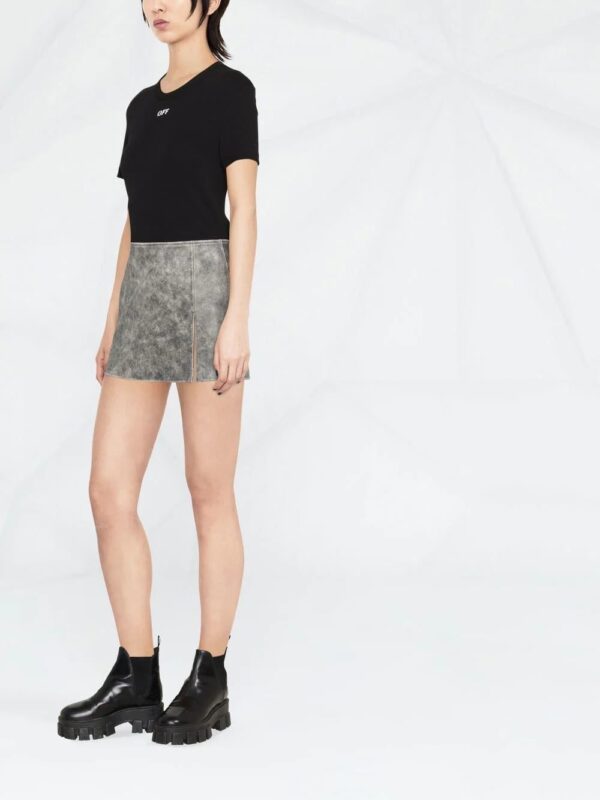 Off-White  logo-print ribbed T-shirt - Image 4
