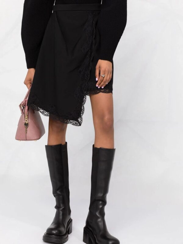 Alexander McQueen  lace-embellished asymmetric skirt - Image 3
