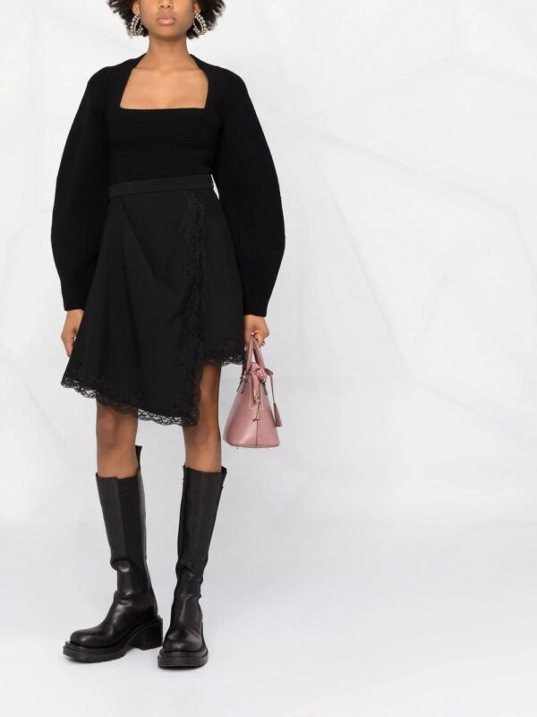Alexander McQueen  lace-embellished asymmetric skirt - Image 2