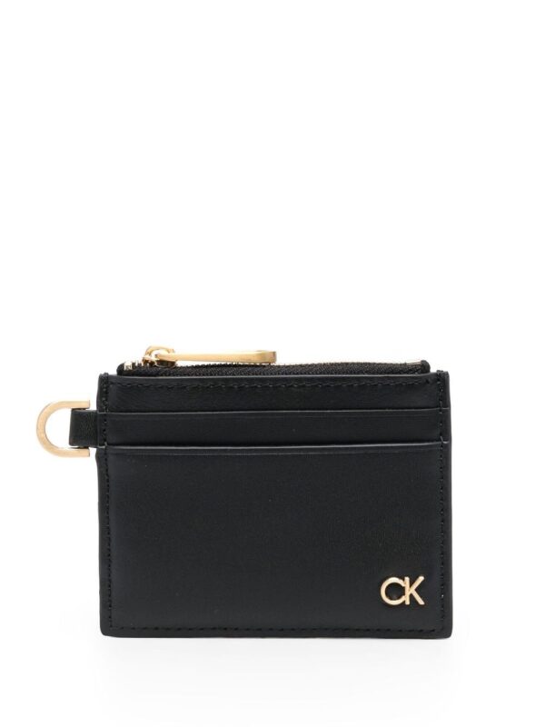Calvin Klein  logo-plaque leather cardholder