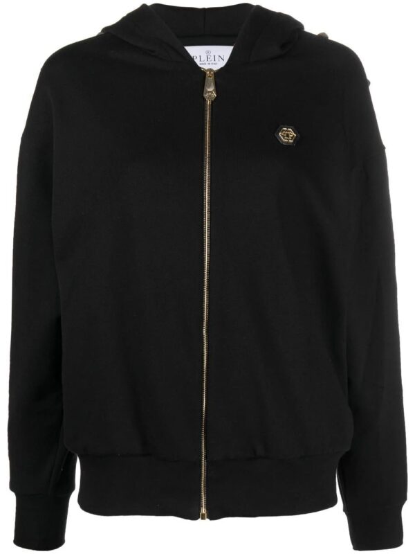 Philipp Plein  studded zip-front hoodie