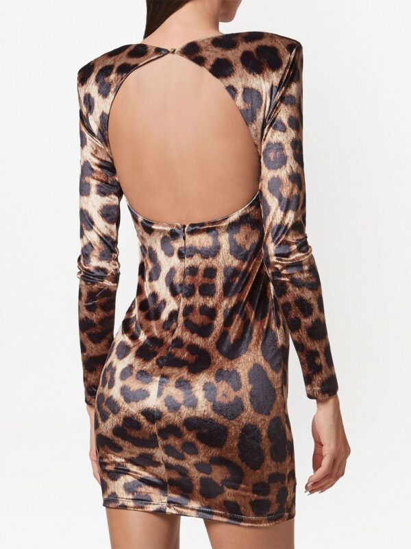Philipp Plein leopard-print cut-out mini dress - Image 4