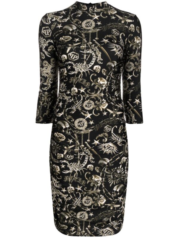 Philipp Plein Scorpion-print mini dress