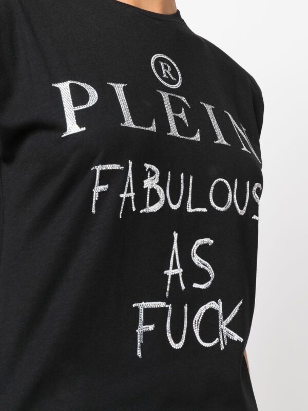 Philipp Plein crystal-embellished logo cotton T-shirt - Image 5