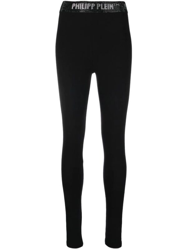 Philipp Plein  gem logo-waistband leggings