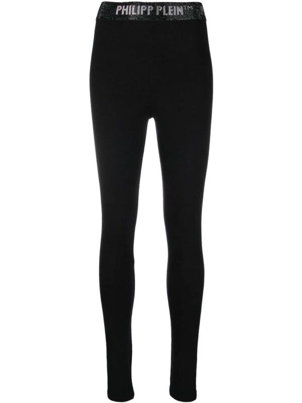 Philipp Plein  gem logo-waistband leggings