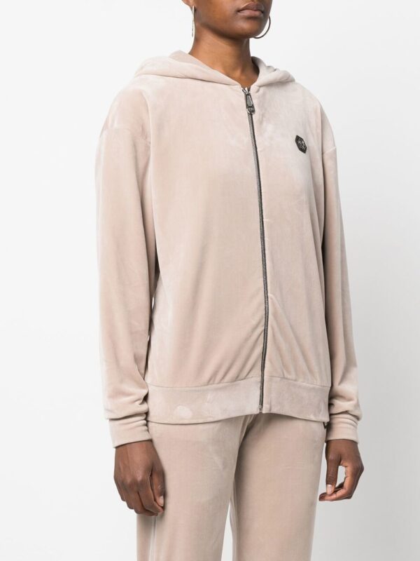 Philipp Plein  skull-appliqué zip-up hoodie Jacket - Image 4