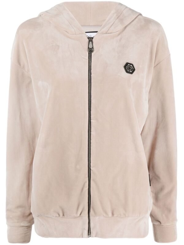 Philipp Plein  skull-appliqué zip-up hoodie Jacket