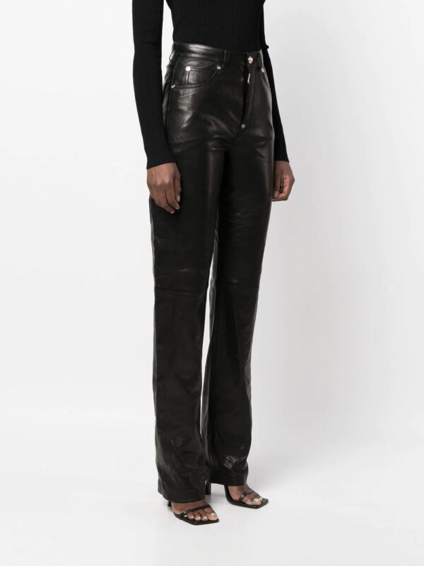 Philipp Plein  straight-leg lambskin trousers - Image 3