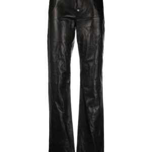 Philipp Plein  straight-leg lambskin trousers