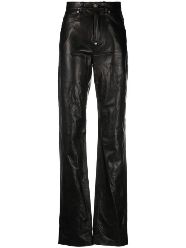 Philipp Plein  straight-leg lambskin trousers