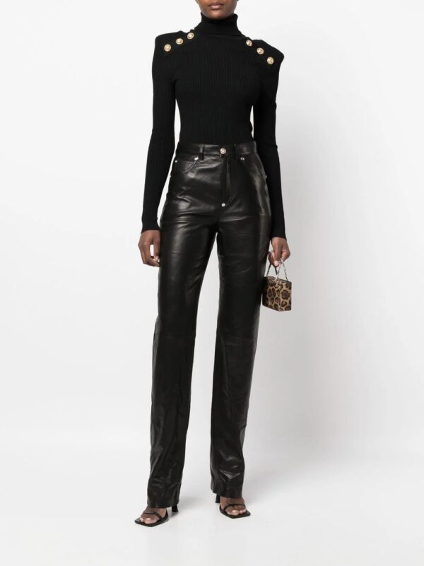 Philipp Plein  straight-leg lambskin trousers - Image 2