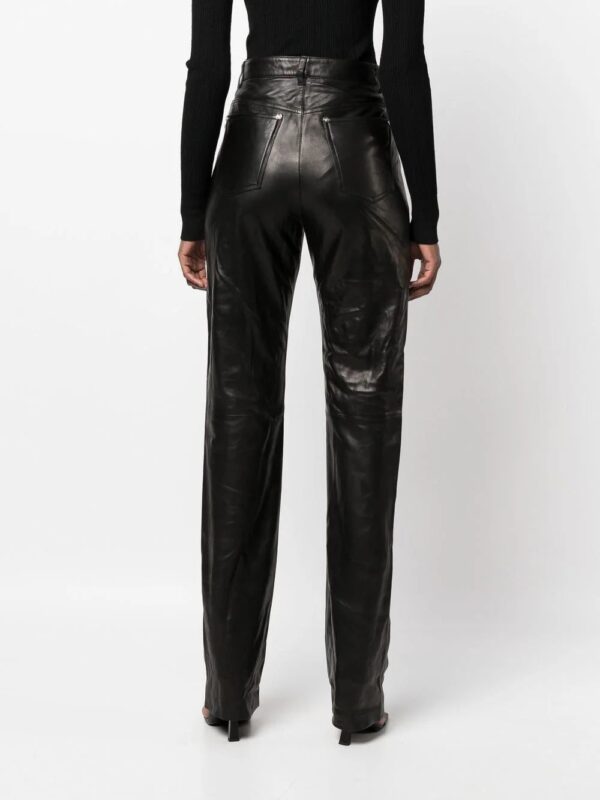 Philipp Plein  straight-leg lambskin trousers - Image 4