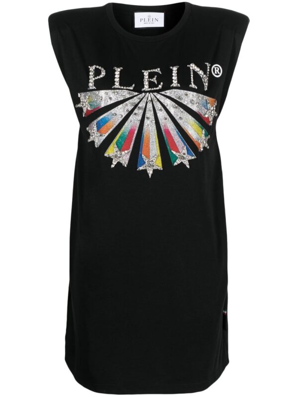Philipp Plein embellished logo-print T-shirt dress