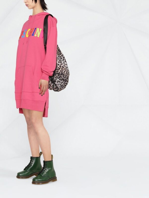 Moschino logo-print hooded dress - Image 4