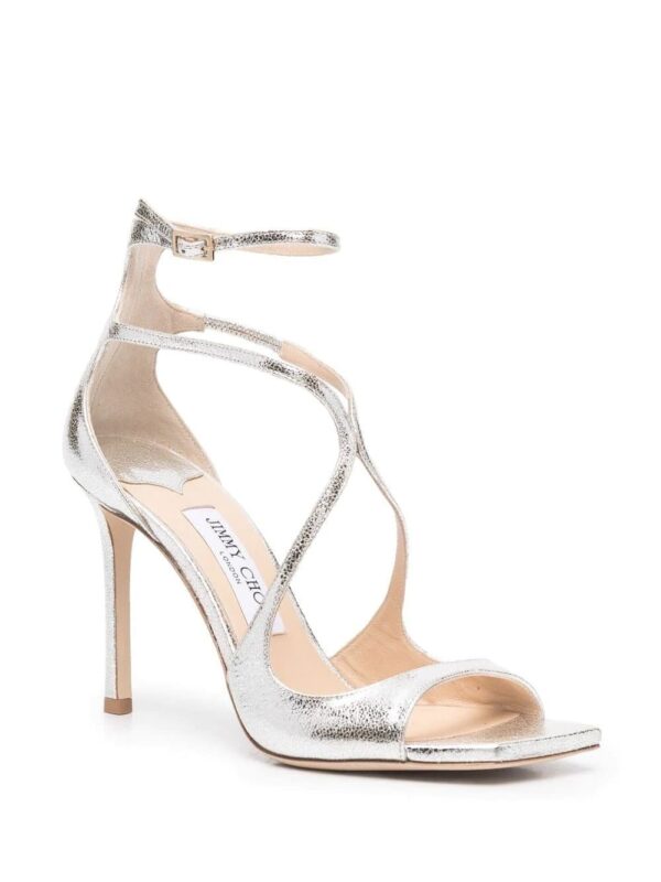 Jimmy Choo  Azia 95mm metallic leather sandals - Image 2