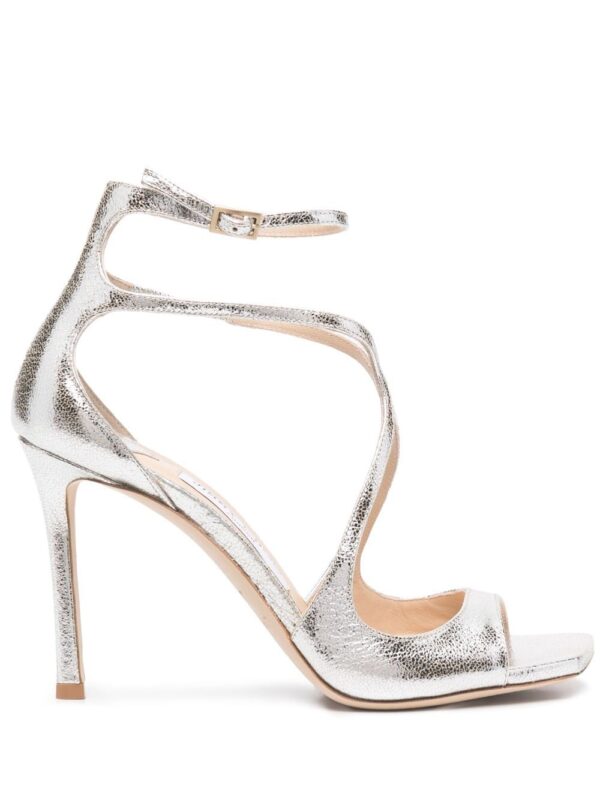 Jimmy Choo  Azia 95mm metallic leather sandals