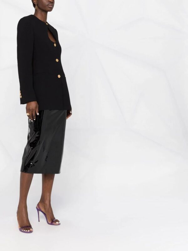 Versace  keyhole-neck fitted blazer - Image 4