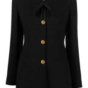 Versace  keyhole-neck fitted blazer