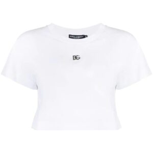 Dolce & Gabbana  cropped logo-plaque T-shirt