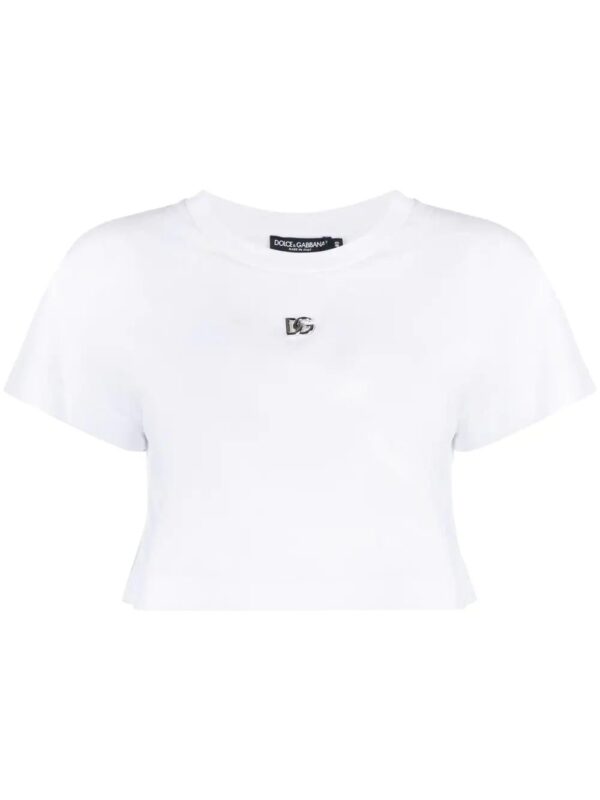 Dolce & Gabbana  cropped logo-plaque T-shirt