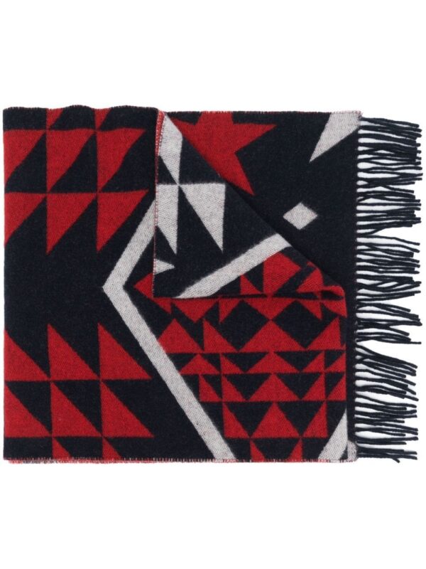 Moncler  geometric pattern wool scarf