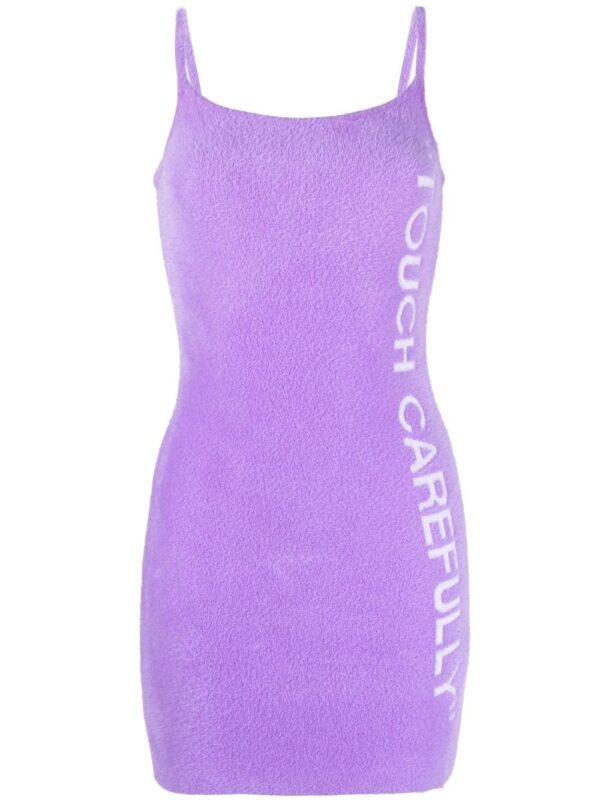 Off-White  Quote-print spaghetti-strap dress