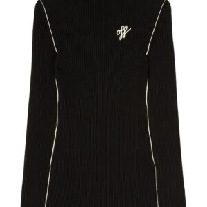 Off-White  embroidered-logo ribbed mini dress