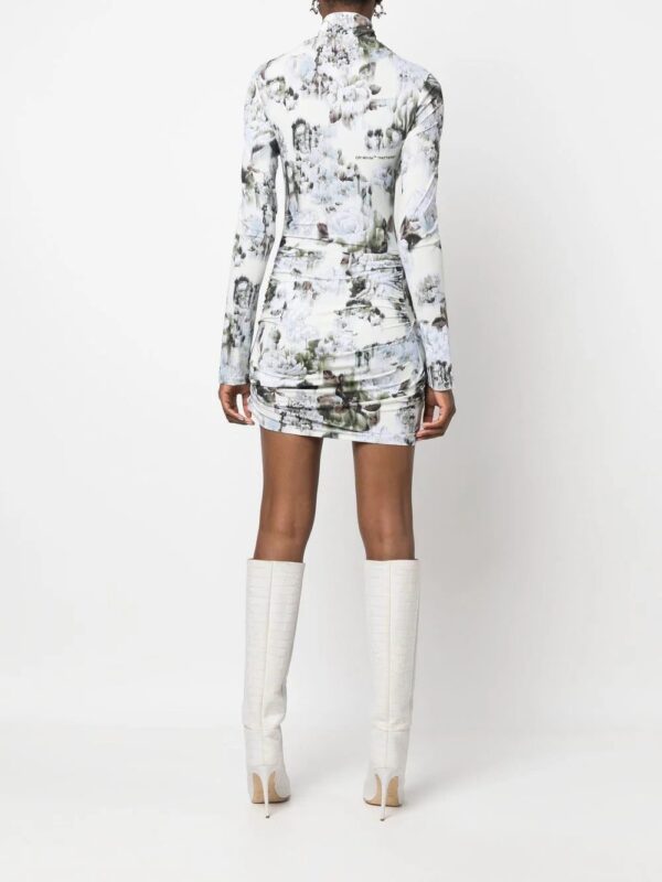 Off-White  asymmetric floral-print dress - Image 4