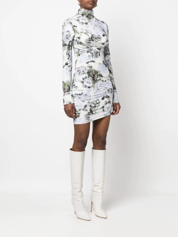 Off-White  asymmetric floral-print dress - Image 3