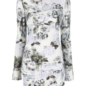 Off-White  asymmetric floral-print dress