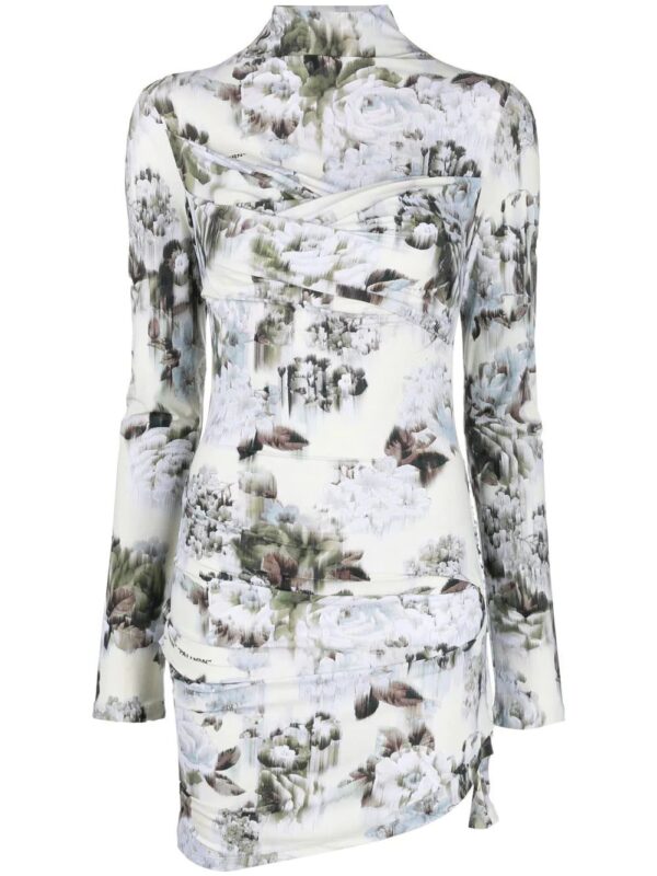 Off-White  asymmetric floral-print dress