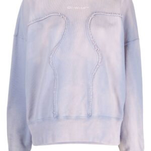 Off-White  frayed panelling logo sweatshirt