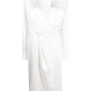 Off-White  twist-front satin shirt midi dress
