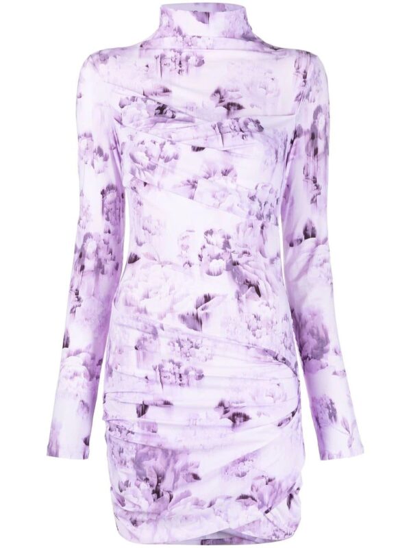 Off-White  chine long-sleeve mini dress
