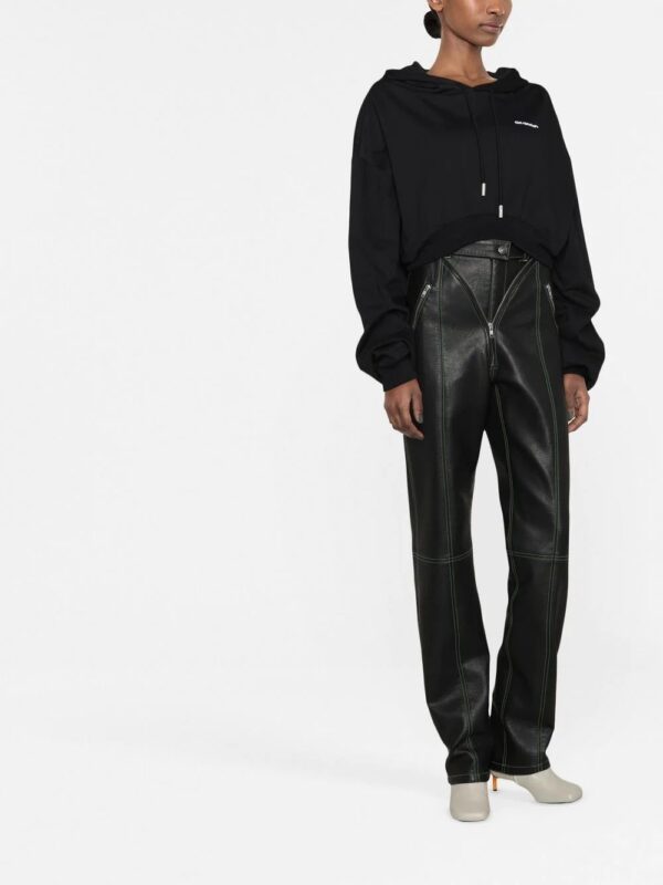 Off-White  embroidered-logo cropped hoodie - Image 2