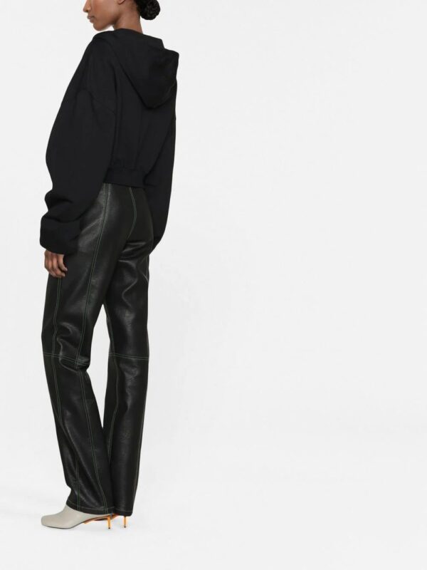 Off-White  embroidered-logo cropped hoodie - Image 3