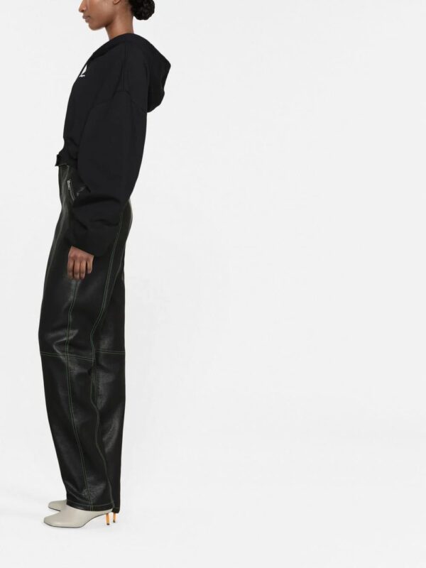 Off-White  embroidered-logo cropped hoodie - Image 4
