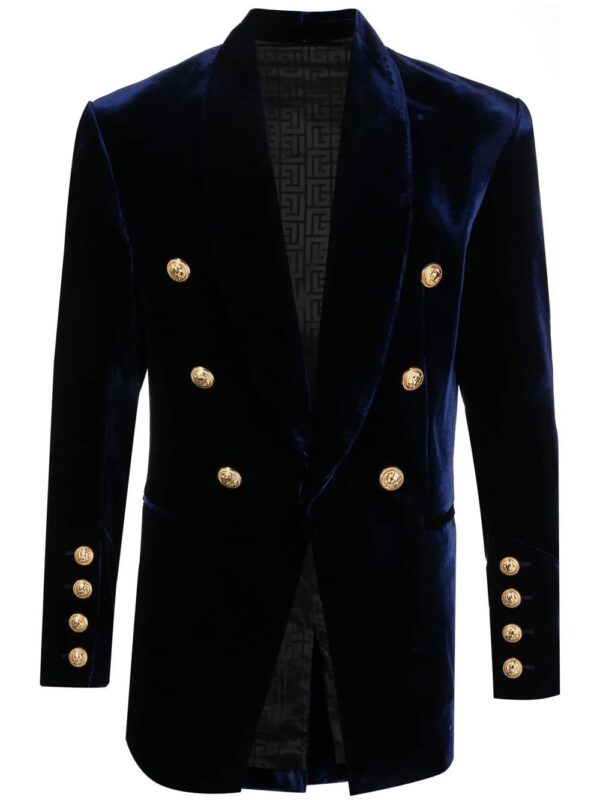 Balmain  double-breasted velvet blazer