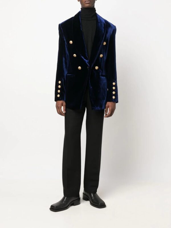 Balmain  double-breasted velvet blazer - Image 2